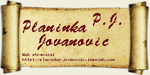 Planinka Jovanović vizit kartica